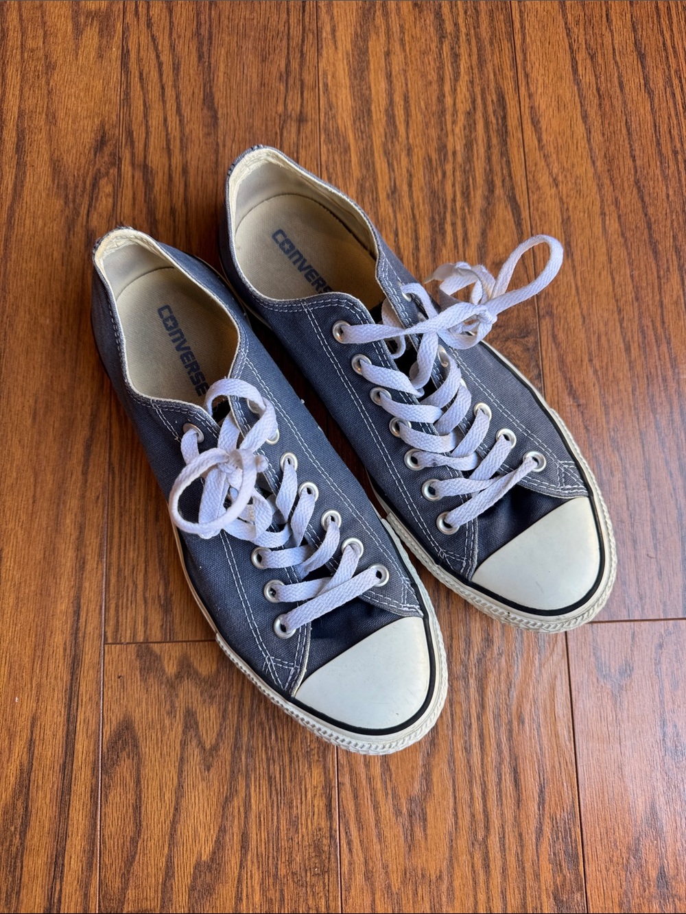 Converse Low Top Canvas Sneakers - Blue and White